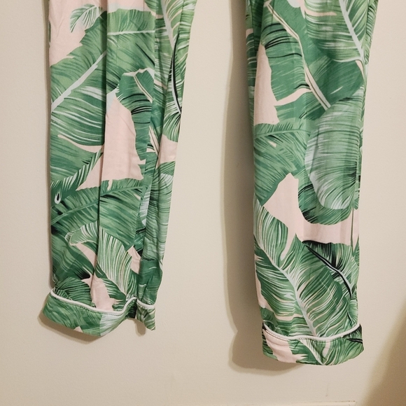 Ekouaer | Women's Leafy Green Printed Pajama or Lounge Pants (Size Small) - Picture 6 of 8